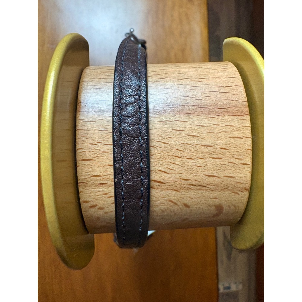 Coach Brown Pebbled Leather Mini Baguette Wristlet Silver Hardware NWT - Picture 8 of 8